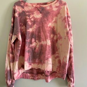 pink & gray bleached sweatshirt